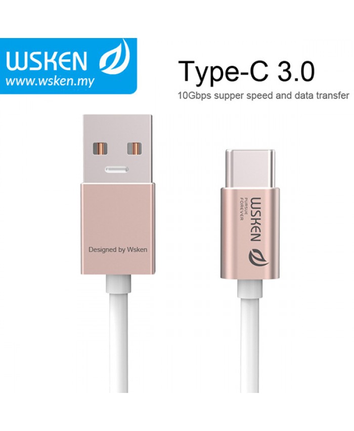 WSKEN Type C 3.0 USB Cable - Rose Gold